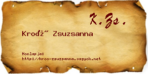 Kroó Zsuzsanna névjegykártya